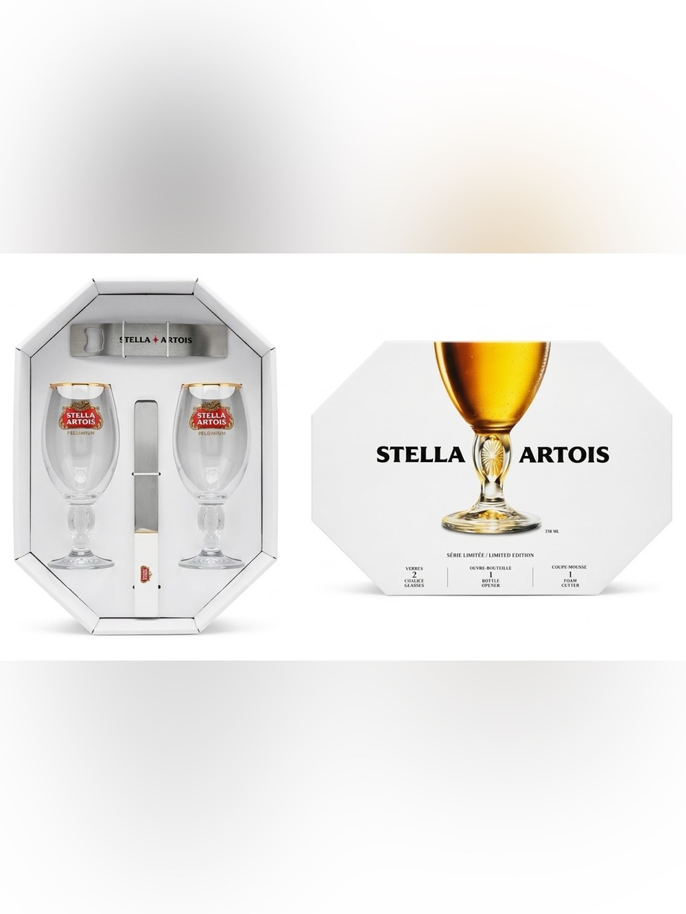 Stella Artois Limited Edition Glassware Gift Set Chalices Opener Foam Slicer
